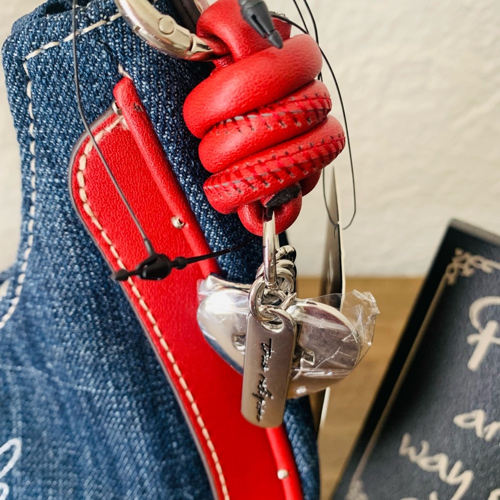 True Religion Denim Shoulder Bag with Red Trim - Picture 6 of 10